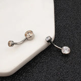 ASTM F136 Clear Zircon Bezel Piercing 14G Navel Ring