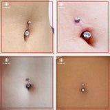 ASTM F136 Clear Zircon Bezel Piercing 14G Navel Ring