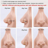10Pcs G23 Titanium Seamless Nose Ring Hoop 20G 18G 16G Septum Piercing