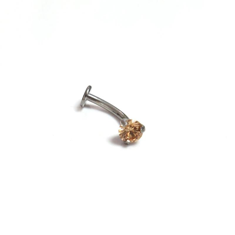 F136 Titanium 3-Claw Zirconium Belly Button Ring