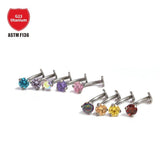 F136 Titanium 3-Claw Zirconium Belly Button Ring