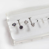 F136 Titanium 3-Claw Zirconium Belly Button Ring