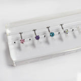 F136 Titanium 3-Claw Zirconium Belly Button Ring