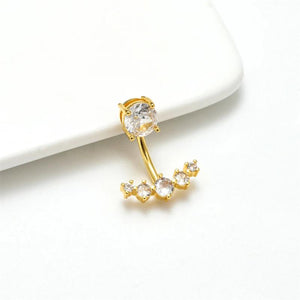 Crystal Belly Button Ring 14G Stainless Steel Navel Piercing Body Jewelry
