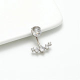 Crystal Belly Button Ring 14G Stainless Steel Navel Piercing Body Jewelry