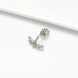 Crystal Belly Button Ring 14G Stainless Steel Navel Piercing Body Jewelry