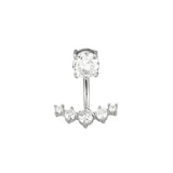 Crystal Belly Button Ring 14G Stainless Steel Navel Piercing Body Jewelry