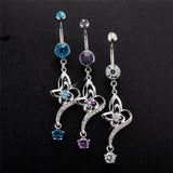Zircon Flower Navel Piercing Belly Button Rings Body Jewelry