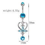 Zircon Flower Navel Piercing Belly Button Rings Body Jewelry