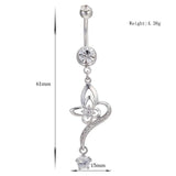Zircon Flower Navel Piercing Belly Button Rings Body Jewelry