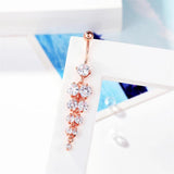 Zircon Grape Belly Button Ring 14G Stainless Steel Navel Piercing Bar