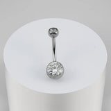 14G Titanium Clear Curved Belly Button Rings
