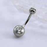 14G Titanium Clear Curved Belly Button Rings
