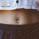 14G Titanium Clear Curved Belly Button Rings