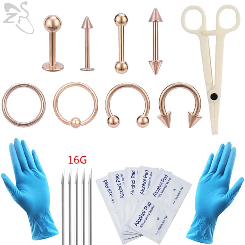 Sterile Body Piercing Kit Nose Septum Lip Tools