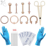 Sterile Body Piercing Kit Nose Septum Lip Tools