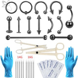 Sterile Body Piercing Kit Nose Septum Lip Tools