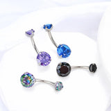 Titanium G23 Opal Triangle Dangle Navel Piercing