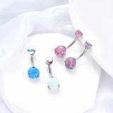 Titanium G23 Opal Triangle Dangle Navel Piercing