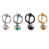 Surgical Steel CBR Navel Piercing Retainer with Gem Belly Button Body Jewelry