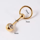 Surgical Steel CBR Navel Piercing Retainer with Gem Belly Button Body Jewelry