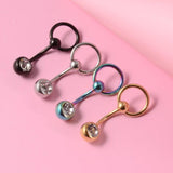 Surgical Steel CBR Navel Piercing Retainer with Gem Belly Button Body Jewelry