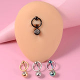 Surgical Steel CBR Navel Piercing Retainer with Gem Belly Button Body Jewelry