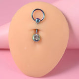 Surgical Steel CBR Navel Piercing Retainer with Gem Belly Button Body Jewelry