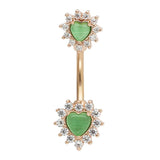 14g Heart Belly Button Rings for Women Stainless Steel Sexy Navel Piercing