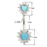 14g Heart Belly Button Rings for Women Stainless Steel Sexy Navel Piercing