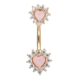 14g Heart Belly Button Rings for Women Stainless Steel Sexy Navel Piercing