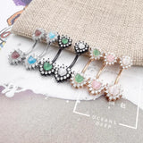 14g Heart Belly Button Rings for Women Stainless Steel Sexy Navel Piercing
