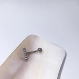F136 Titanium 14G Navel Bending Rod Square Zircon One Ball Body Piercing
