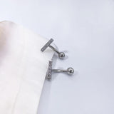F136 Titanium 14G Navel Bending Rod Square Zircon One Ball Body Piercing