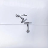 F136 Titanium 14G Navel Bending Rod Square Zircon One Ball Body Piercing
