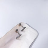 F136 Titanium 14G Navel Bending Rod Square Zircon One Ball Body Piercing