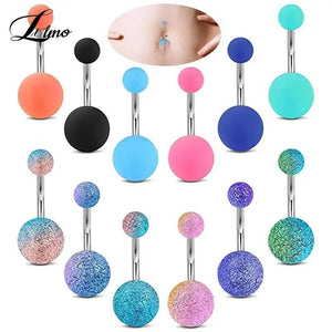 16pc/Set Belly Button Rings 14G Navel Earrings CZ Opal Body Piercing Jewelry