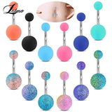 16pc/Set Belly Button Rings 14G Navel Earrings CZ Opal Body Piercing Jewelry