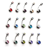 16pc/Set Belly Button Rings 14G Navel Earrings CZ Opal Body Piercing Jewelry
