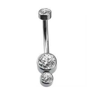 G23 Titanium Curved Navel Barbell Zircon Belly Dance Pircing Earrings
