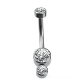 G23 Titanium Curved Navel Barbell Zircon Belly Dance Pircing Earrings