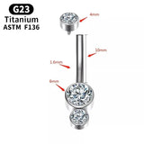G23 Titanium Curved Navel Barbell Zircon Belly Dance Pircing Earrings