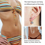 G23 Titanium Curved Navel Barbell Zircon Belly Dance Pircing Earrings