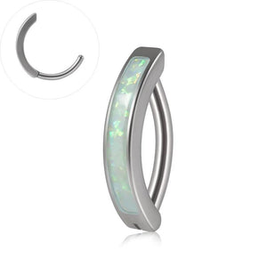 Opal Navel Ring Stainless Steel Belly Button Piercing