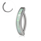 Opal Navel Ring Stainless Steel Belly Button Piercing