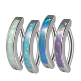 Opal Navel Ring Stainless Steel Belly Button Piercing