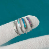 Opal Navel Ring Stainless Steel Belly Button Piercing