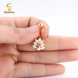 Zircon Peacock Navel Piercing Surgical Steel Belly Button Ring