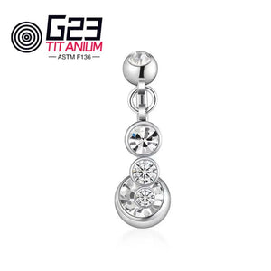 G23 Titanium Navel Belly Button Ring with Zircon Jewelry