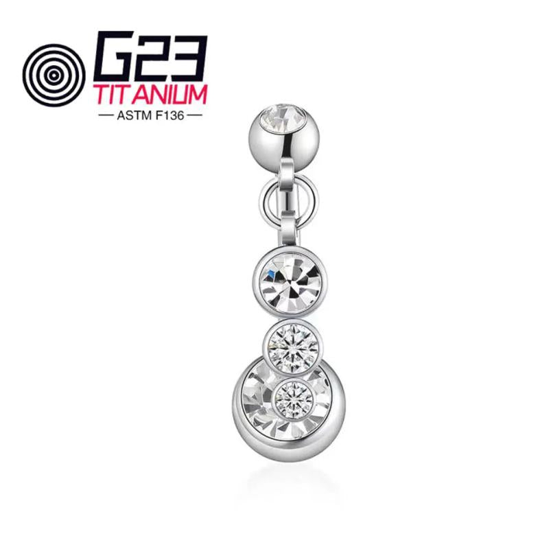 G23 Titanium Navel Belly Button Ring with Zircon Jewelry